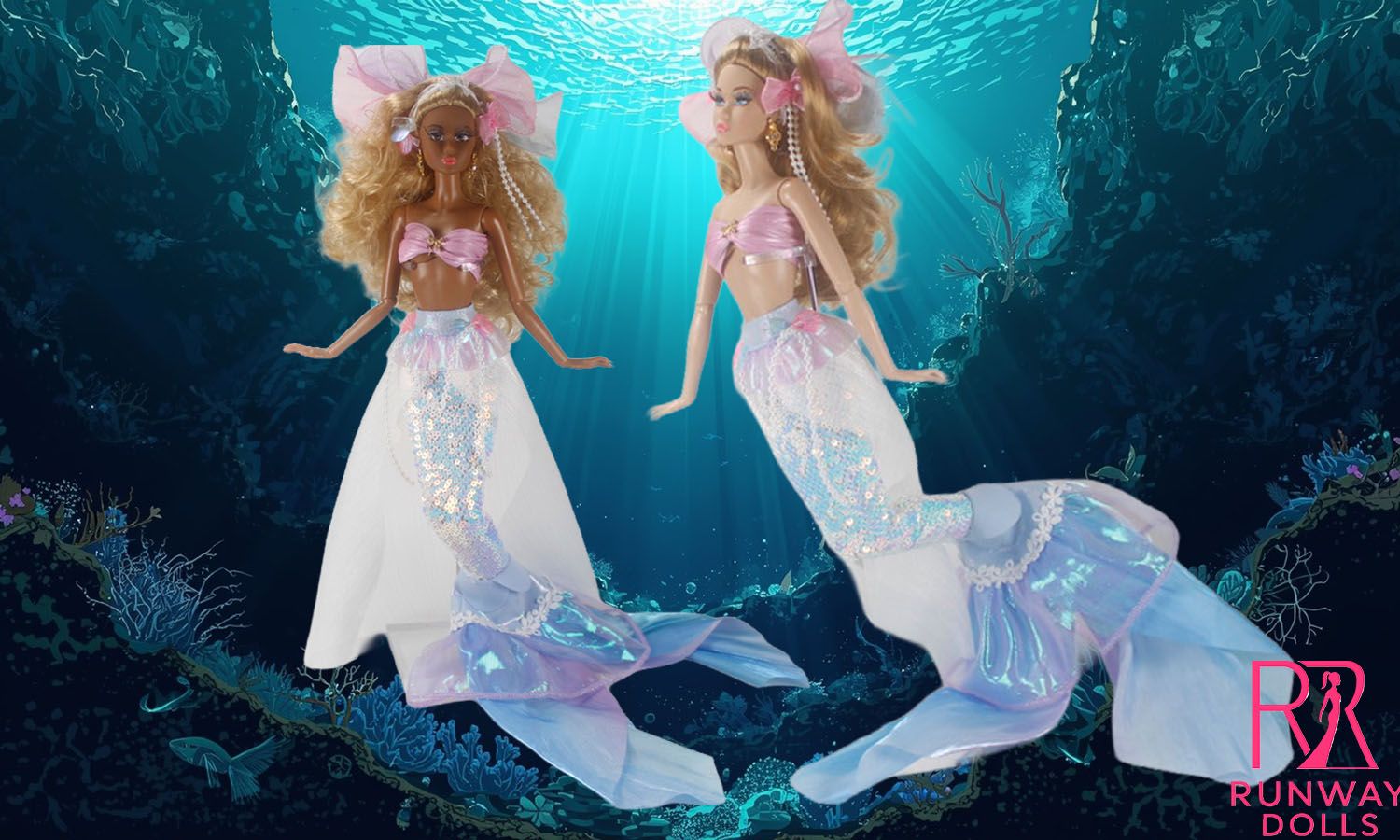 PRE-ORDER 2X "Jardin de la mer: Bloom &amp; Blossom" Penelope Mermaid  Dolls