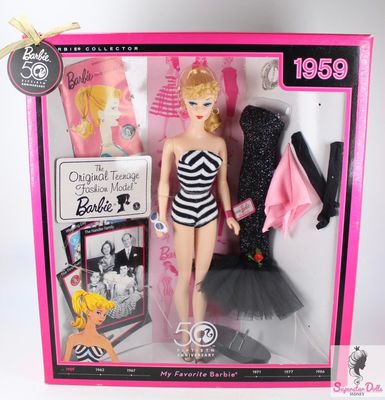 2008 My Favourite Barbie: "1959 The Original Teenage Fashion Model Barbe" Doll Gift Set