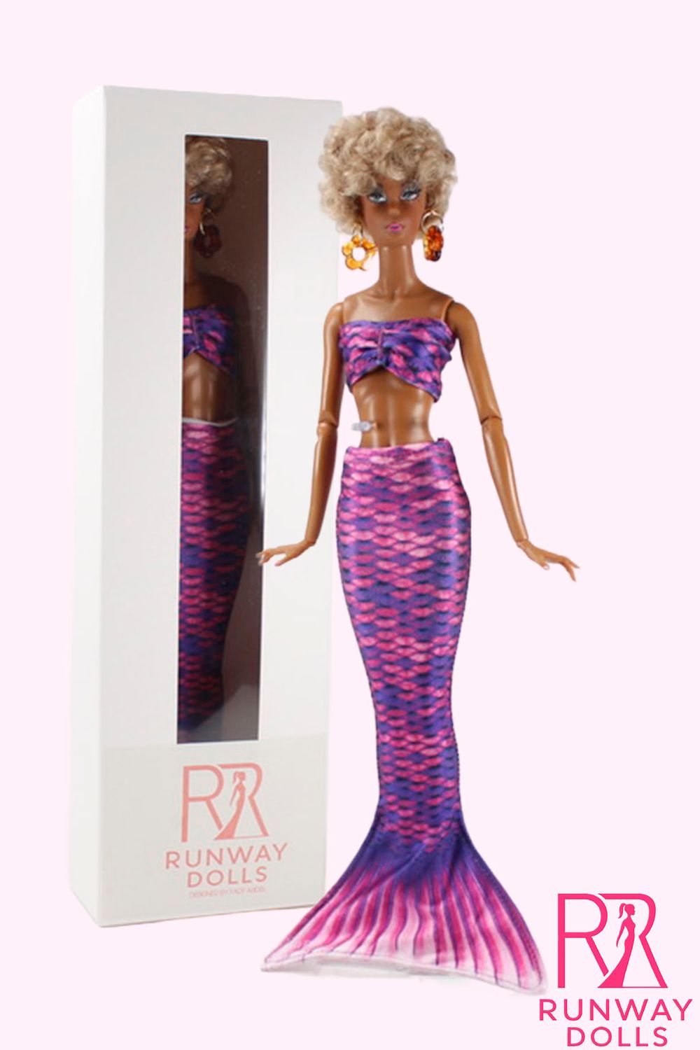 2026 Runway Dolls X Fin Fun Mermaid: "Mermaiden-Megenta" Miss B.M Roberts 12.5" Custom Fashion Doll