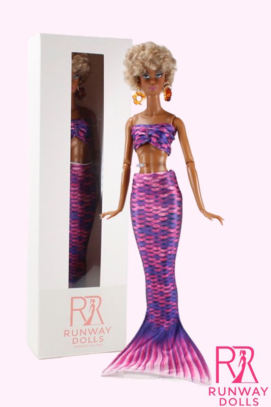 2026 Runway Dolls X Fin Fun Mermaid: "Mermaiden-Megenta" Miss B.M Roberts 12.5" Custom Fashion Doll