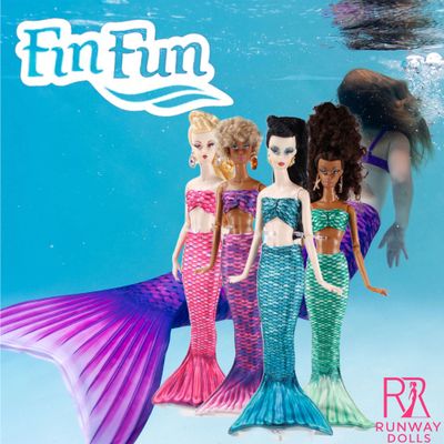4 X 2026 Runway Dolls X Fin Fun Mermaid: "Mermaiden" Miss B.M Roberts 12.5" Custom Fashion Doll COMPLETE SET