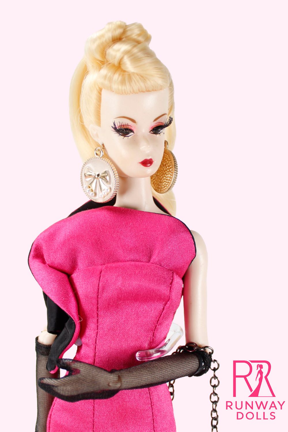 2026 Runway Dolls X Fin Fun Mermaid: "Pink Champagne" Miss B.M Roberts 12.5" OOAK Fashion Doll