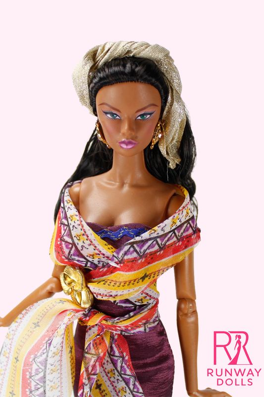 Runway Dolls X Xian Xian Supermodel "Global Glamour: Kenya" OOAK Fashion Doll