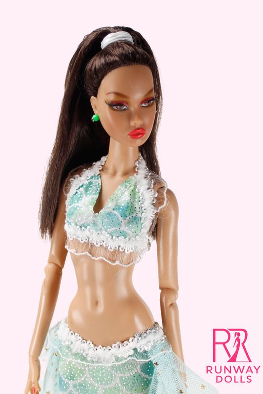 Runway Dolls OOAK "Majestic Mermaid: Green Anemone" Penelope (Poppy Clone) Doll