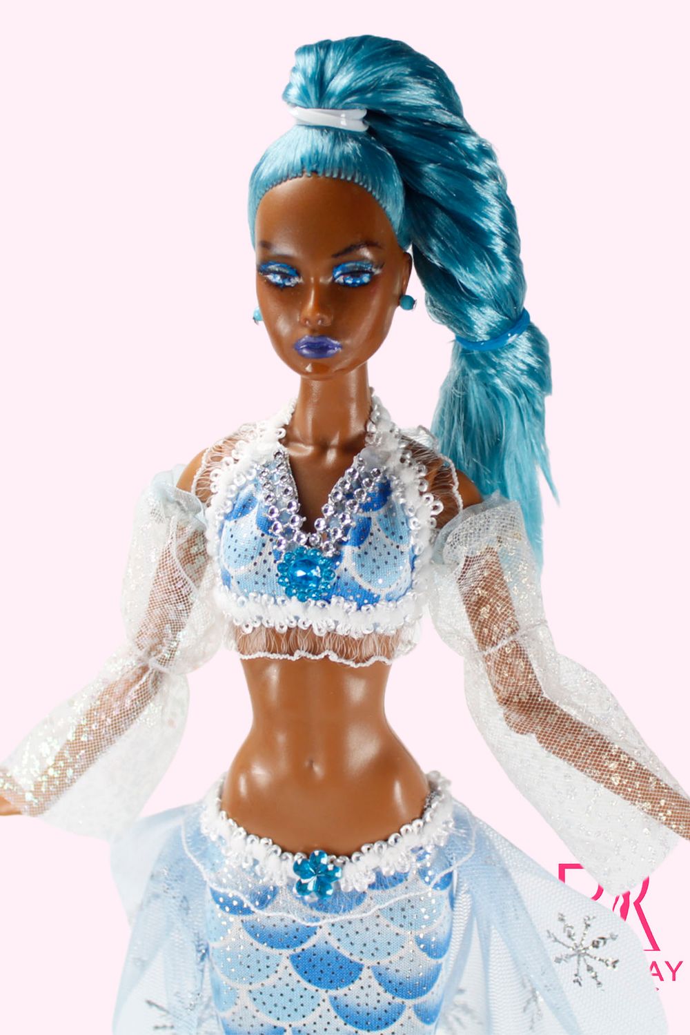 Runway Dolls OOAK "Majestic Mermaid: Blue Steele" Penelope (Poppy Clone) Fashion Doll