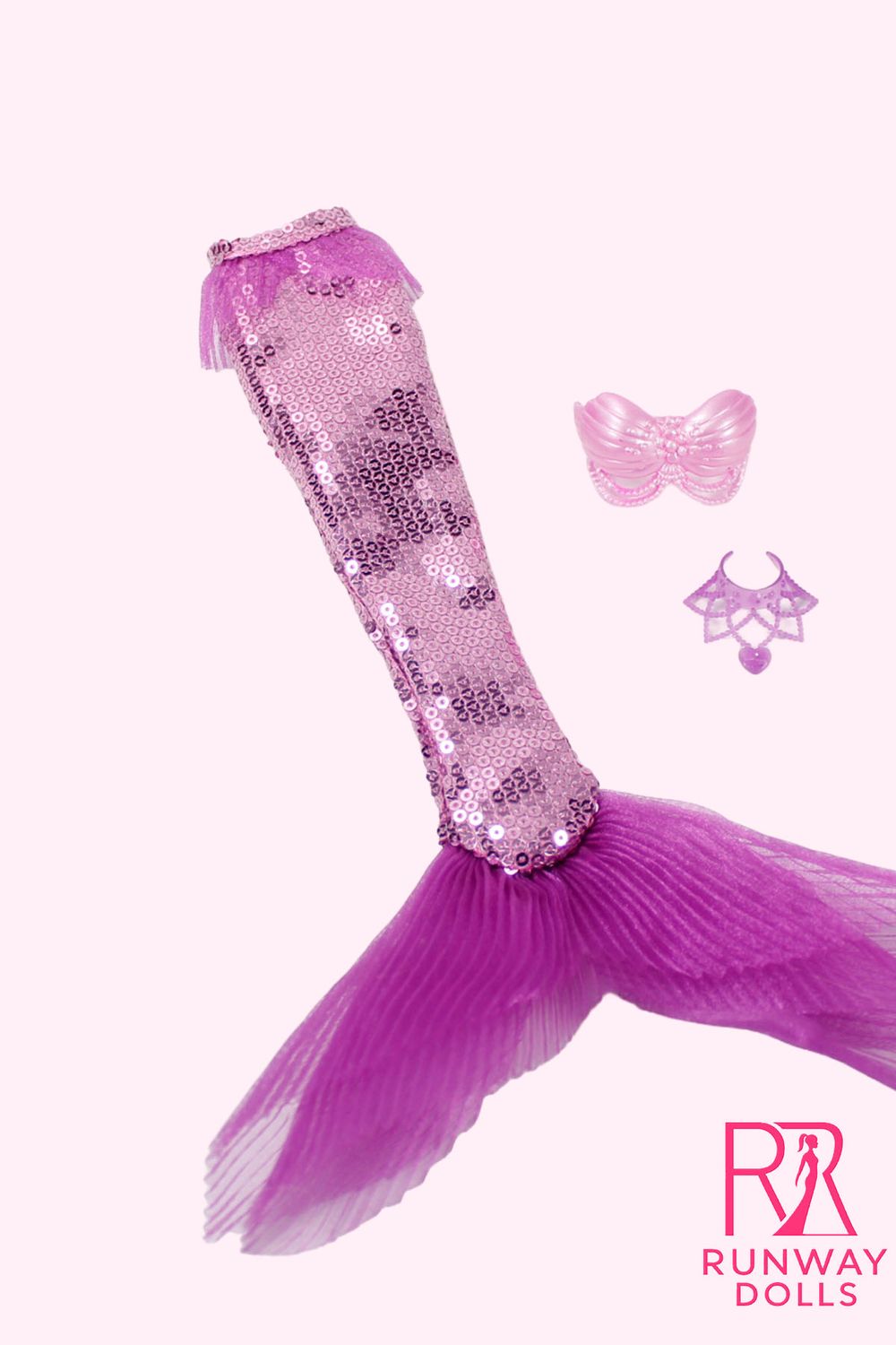 Sequenced Tail Mermaid Fashion for Barbie &amp; 11.5" Fashion Dolls-Purple
