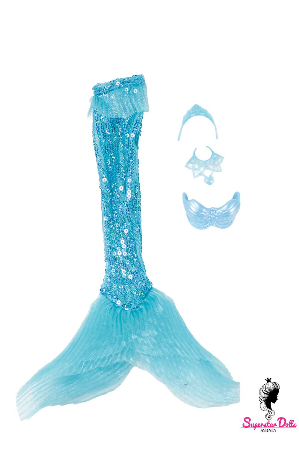 Sequenced Tail Mermaid Fashion for Barbie &amp; 11.5" Fashion Dolls-Blue