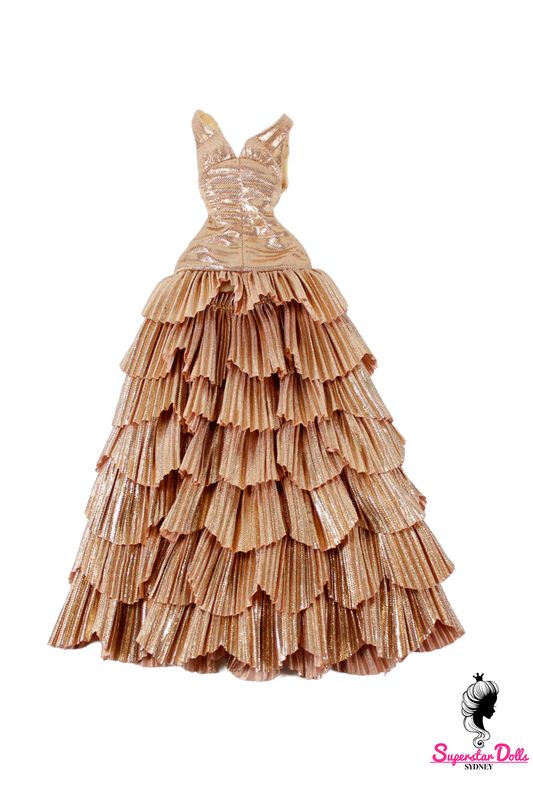 2025 JHDFASHIONDOLL Convention: "Cleopatra" Gold Dress for 1/6 Fashion Dolls