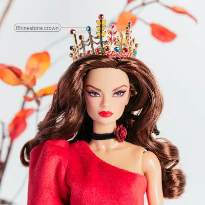 Xian Xian Supermodel KC Gold Rhinestone Crown for 1/6 Fashion Dolls