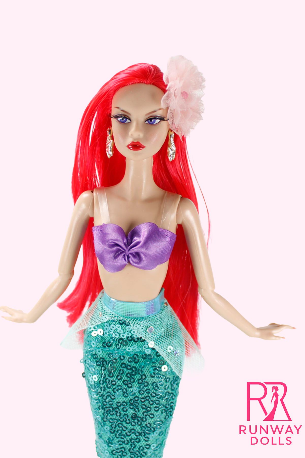 Runway Dolls OOAK Penelope (Poppy Clone) as"The Little Mermaid" Doll img