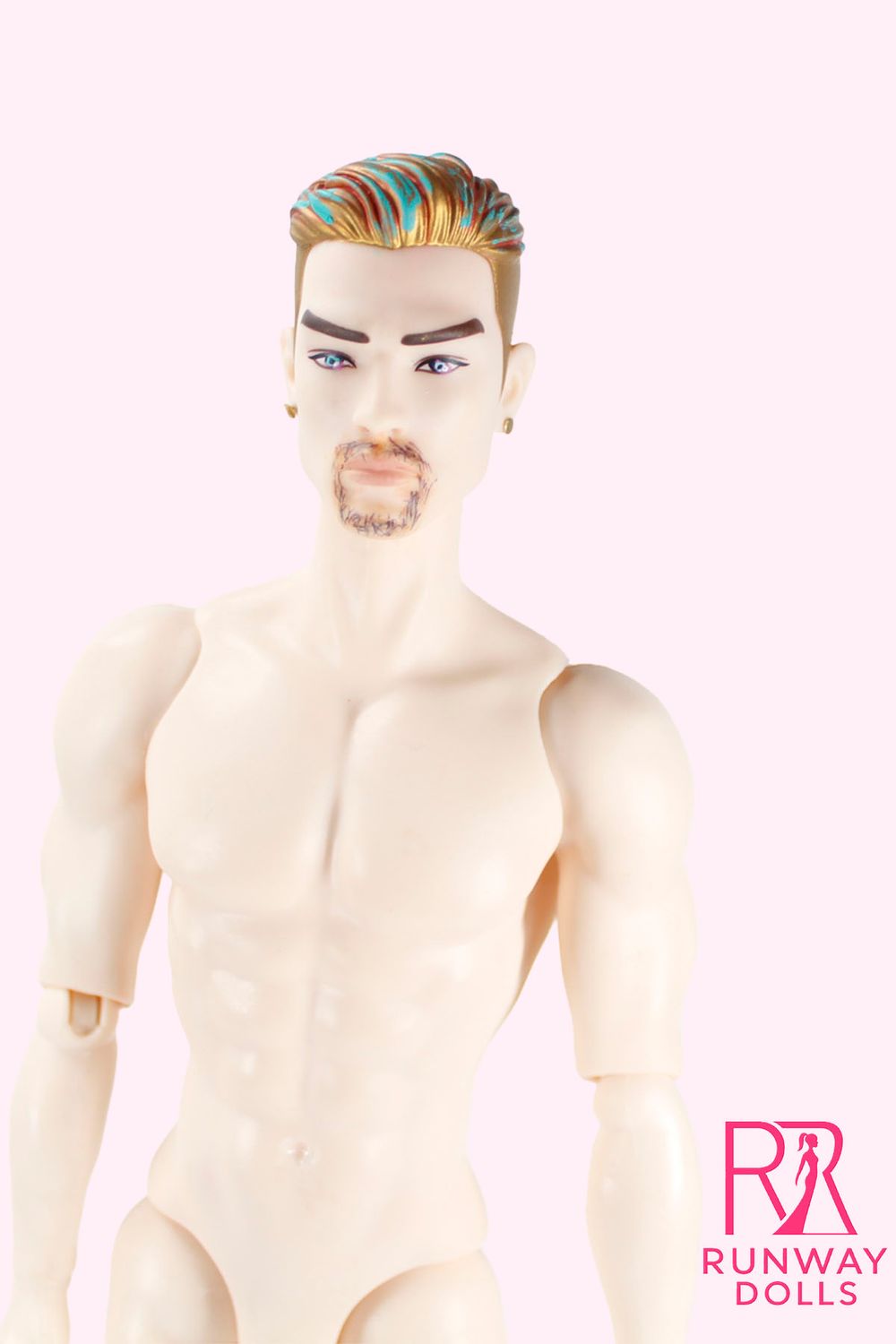 Runway Dolls: 13.5" Nude OOAK "Samson" (Adonis Clone) Muscle Man Doll