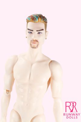 Runway Dolls: 13.5" Nude OOAK "Samson" (Adonis Clone) Muscle Man Doll