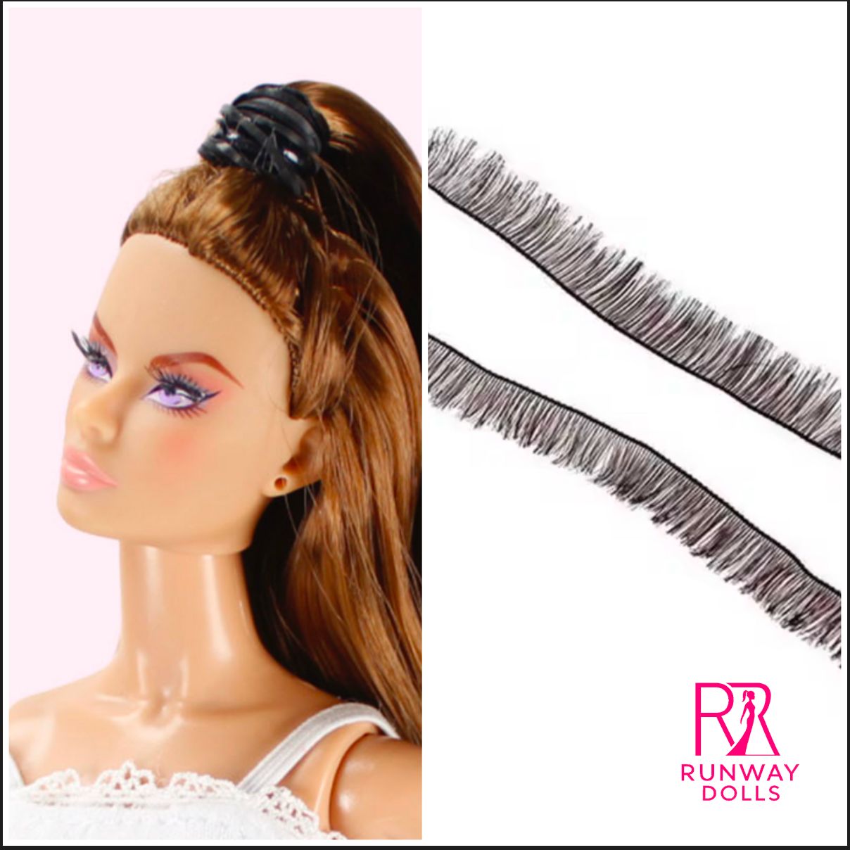 10 x Custom 0.3mm/20cm Black Eyelash Set for 1/6 Fashion Dolls up to 12.5"