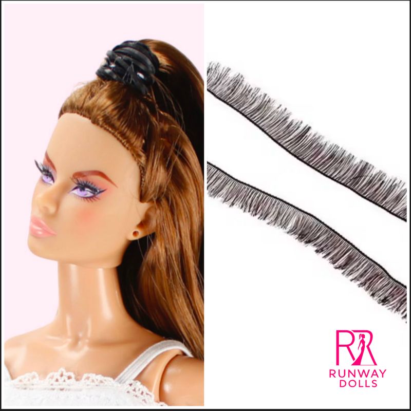 10 x Custom 0.3mm/20cm Black Eyelash Set for 1/6 Fashion Dolls up to 12.5"