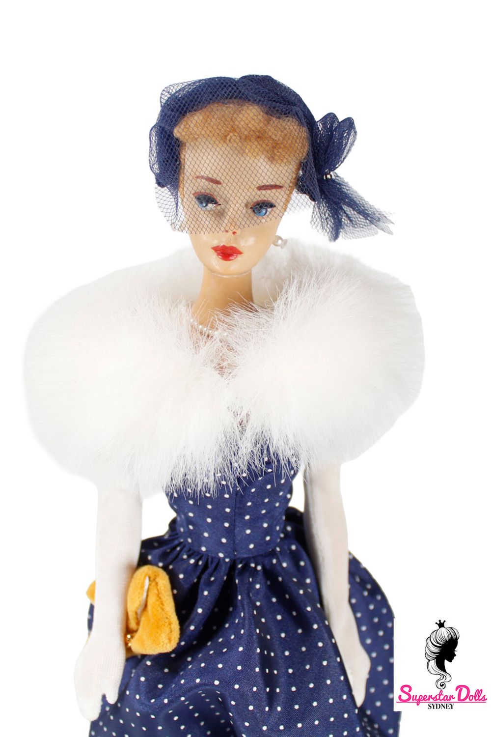 Vintage 1959 Blonde #3 Dressed Ponytail Barbie Doll with Brown Eyeshadow