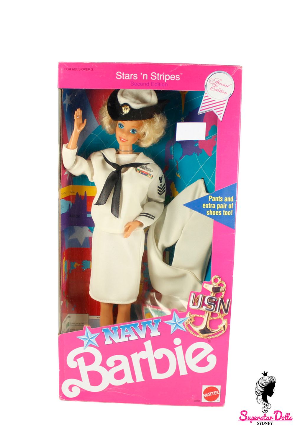 1990 Second Edition: "Stars'n Stripes: Navy" Barbie Doll