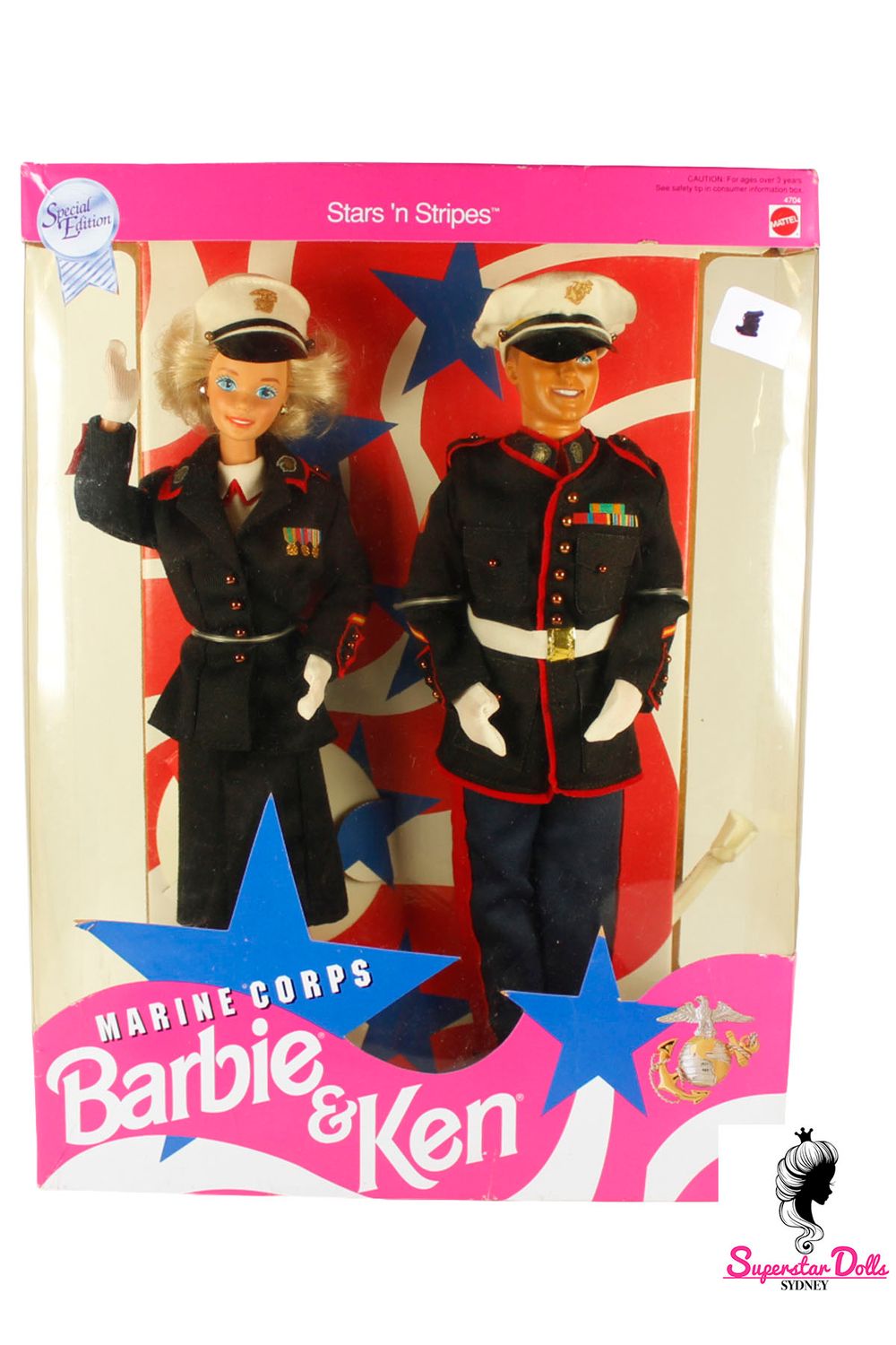 1991 Second Edition: "Stars'n Stripes: Marine Corps" Barbie &amp; Ken Doll Gift Set
