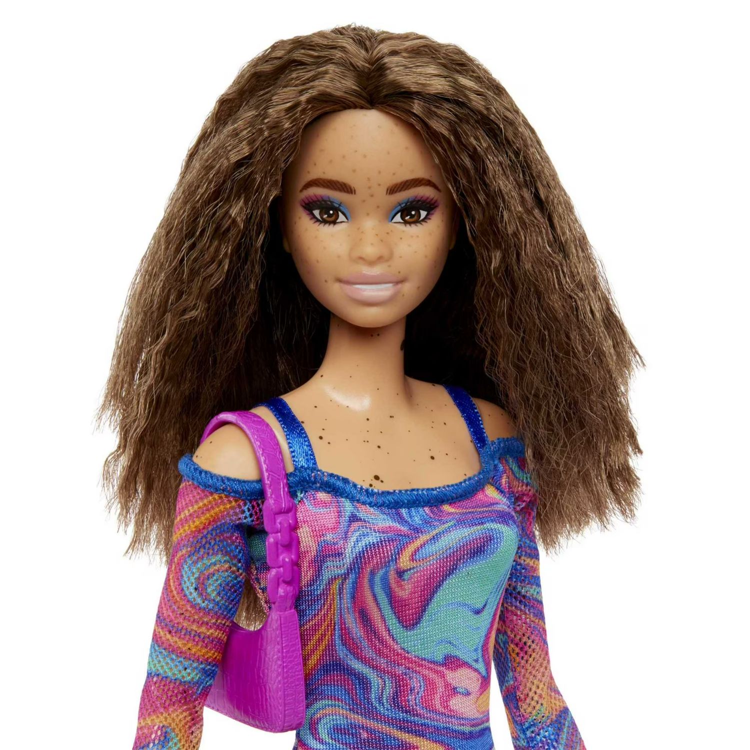 2022 Fashionistas Barbie Doll #206 with Crimped Hair and Freckles