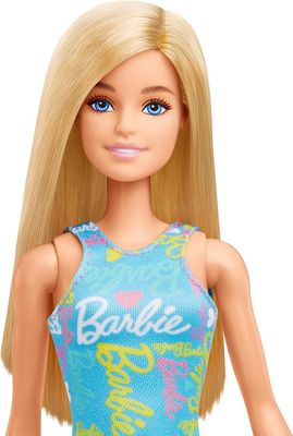 2021 Barbie Doll–Blue Signature Logo Print Dress /GBK92-HGM59