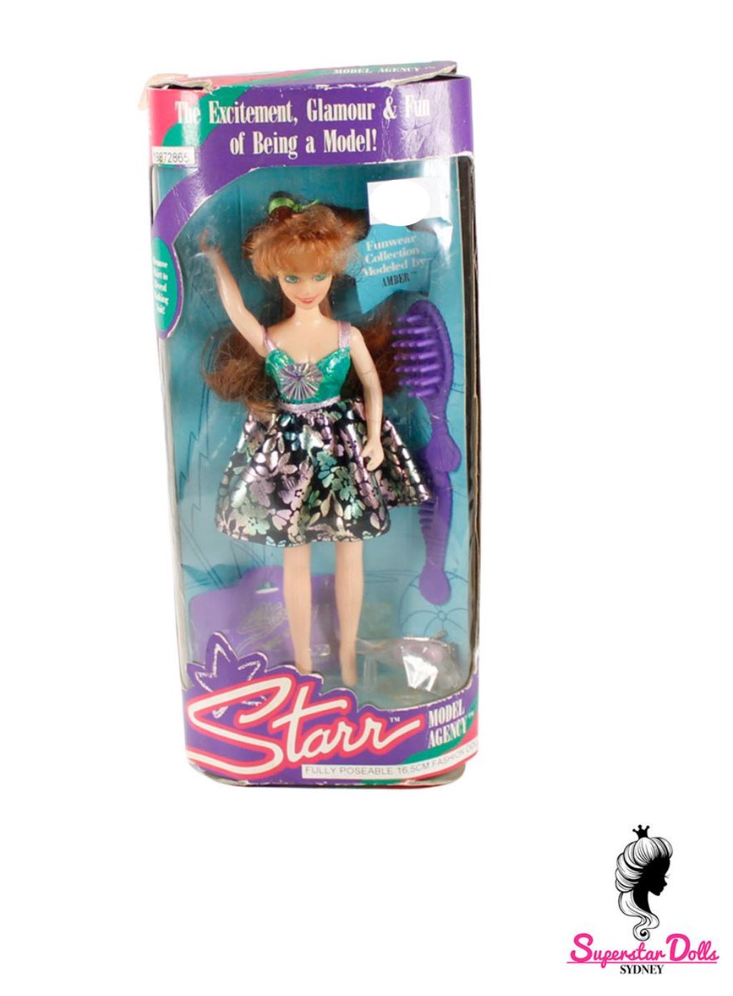 Vintage 80's/90's Era Starr Model Agency: "Funwear" Amber 16.5cm Fashion Doll by JPI