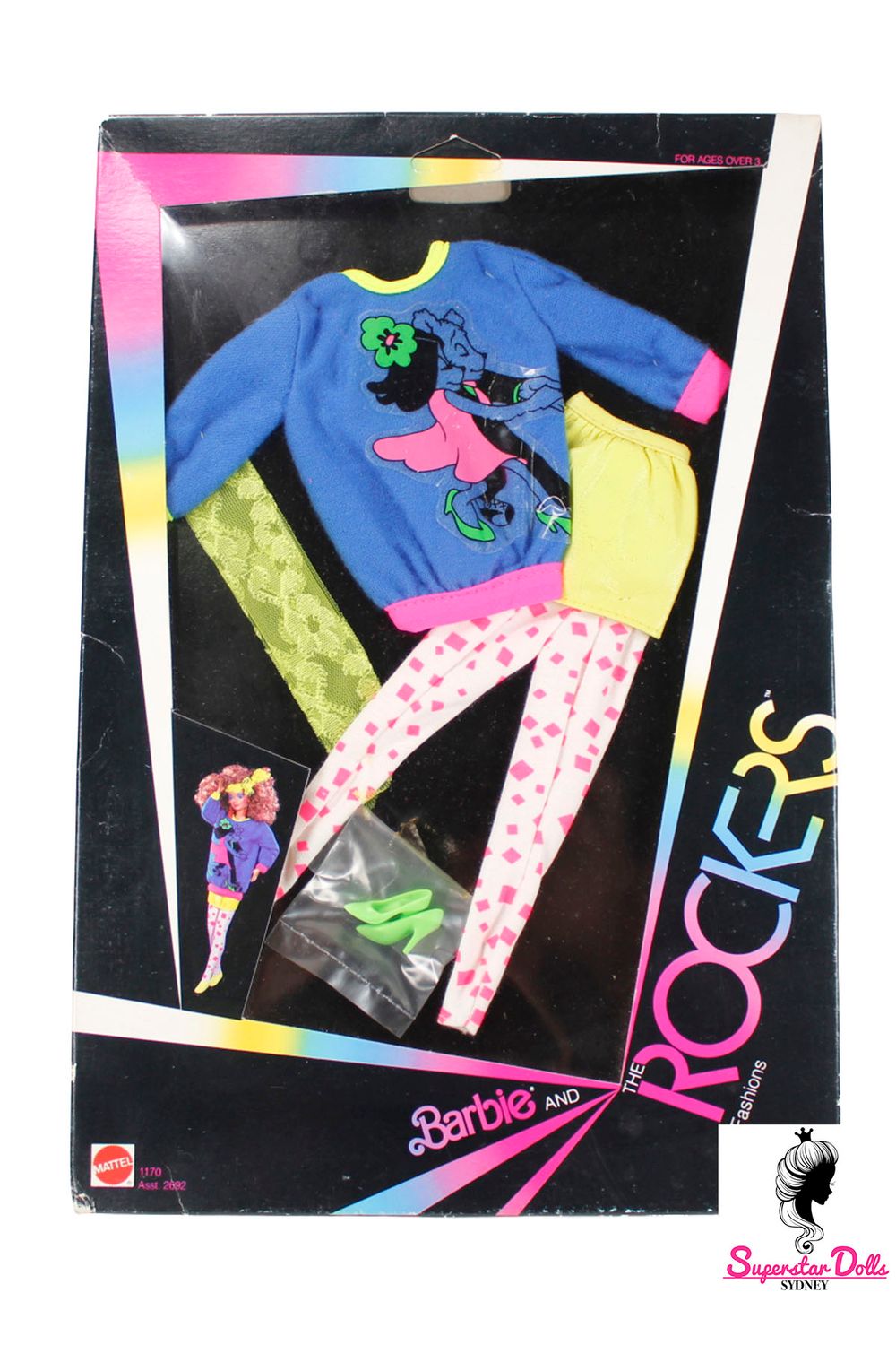 1985 "Barbie and the Rockers" Barbie Doll Fashion Set #1170