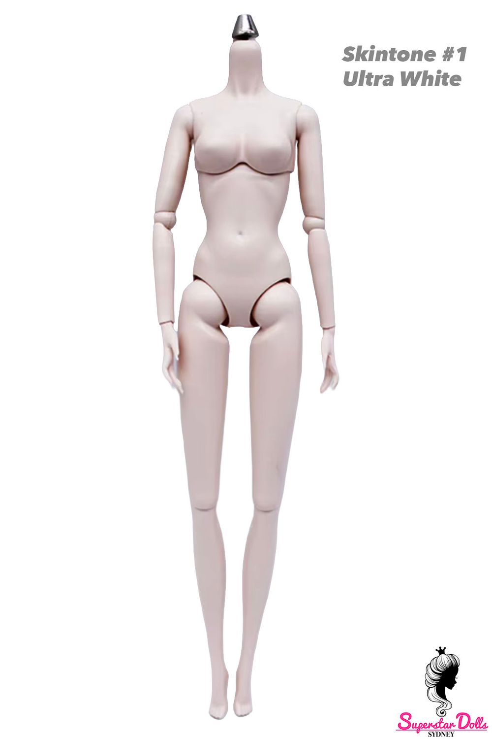 29.5cm 1/6 3rd-Gen LULY Supermodel Replacment Doll Body with Removable Joints- #1 Ultra White