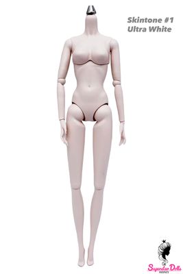 29.5cm 1/6 3rd-Gen LULY Supermodel Replacment Doll Body with Removable Joints- #1 Ultra White