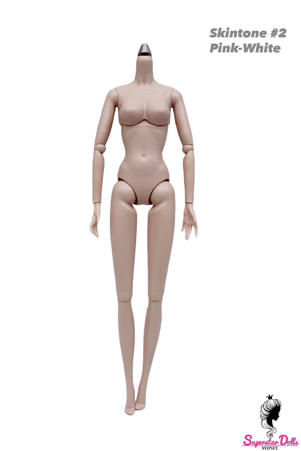 29.5cm 1/6 3rd-Gen LULY Supermodel Replacment Doll Body with Removable Joints- #2 Pink-White