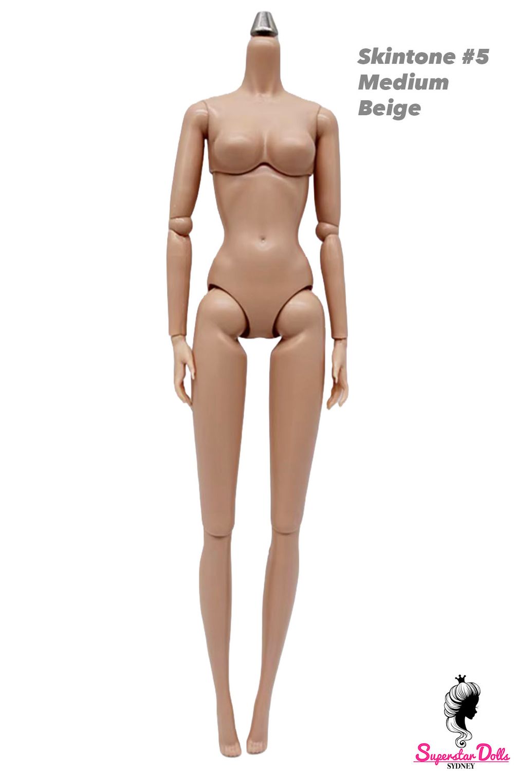 29.5cm 1/6 3rd-Gen LULY Supermodel Replacment Doll Body with Removable Joints- #5 Medium Beige