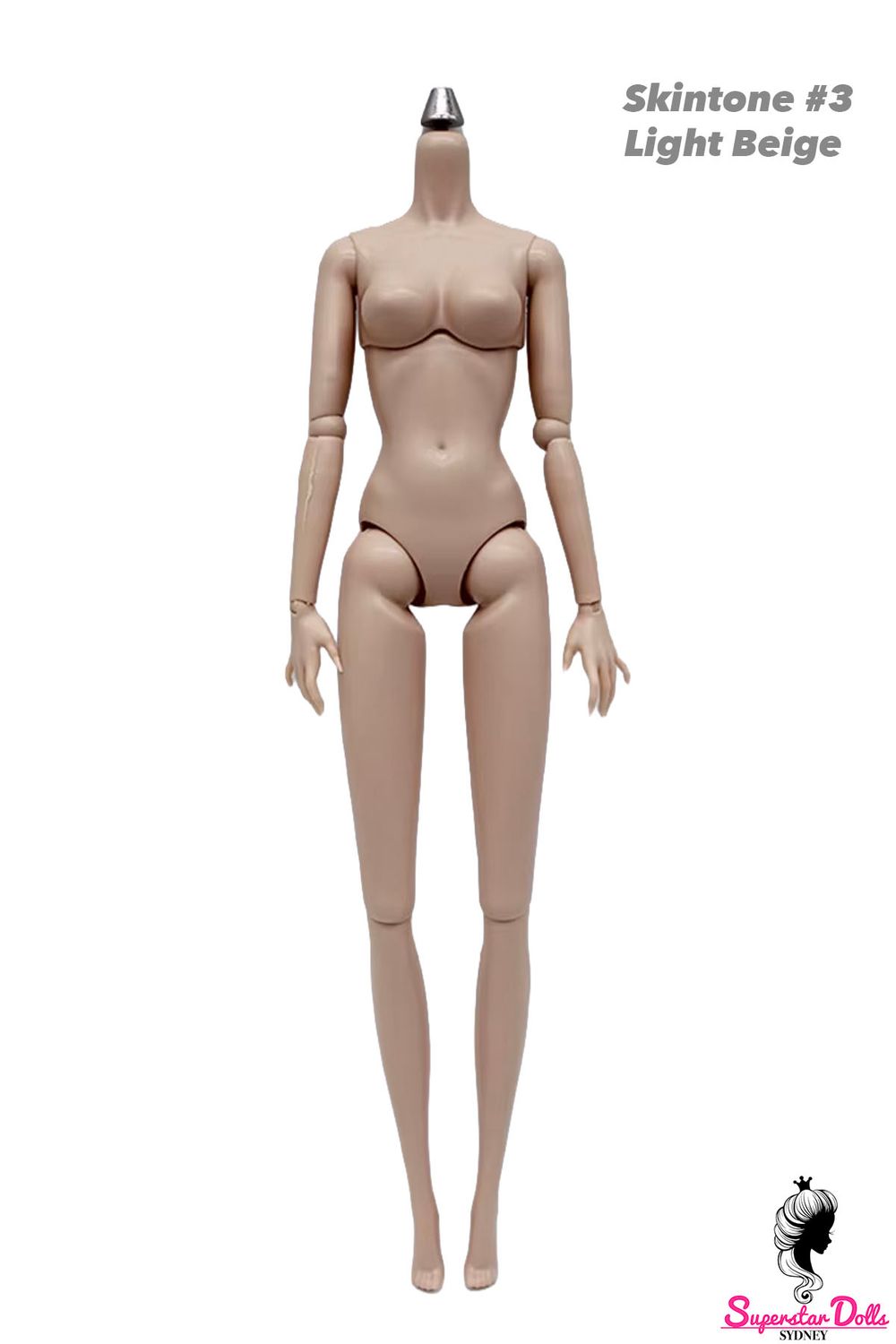 29.5cm 1/6 3rd-Gen LULY Supermodel Replacment Doll Body with Removable Joints- #3 Light Beige