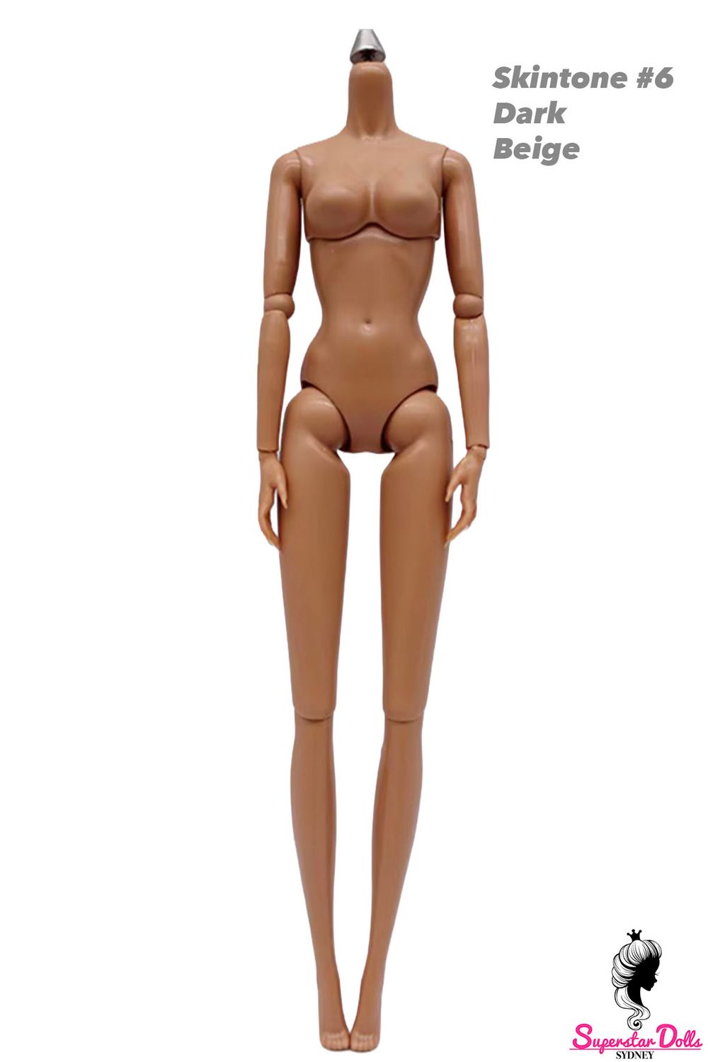 29.5cm 1/6 3rd-Gen LULY Supermodel Replacment Doll Body with Removable Joints- #6 Dark Beige