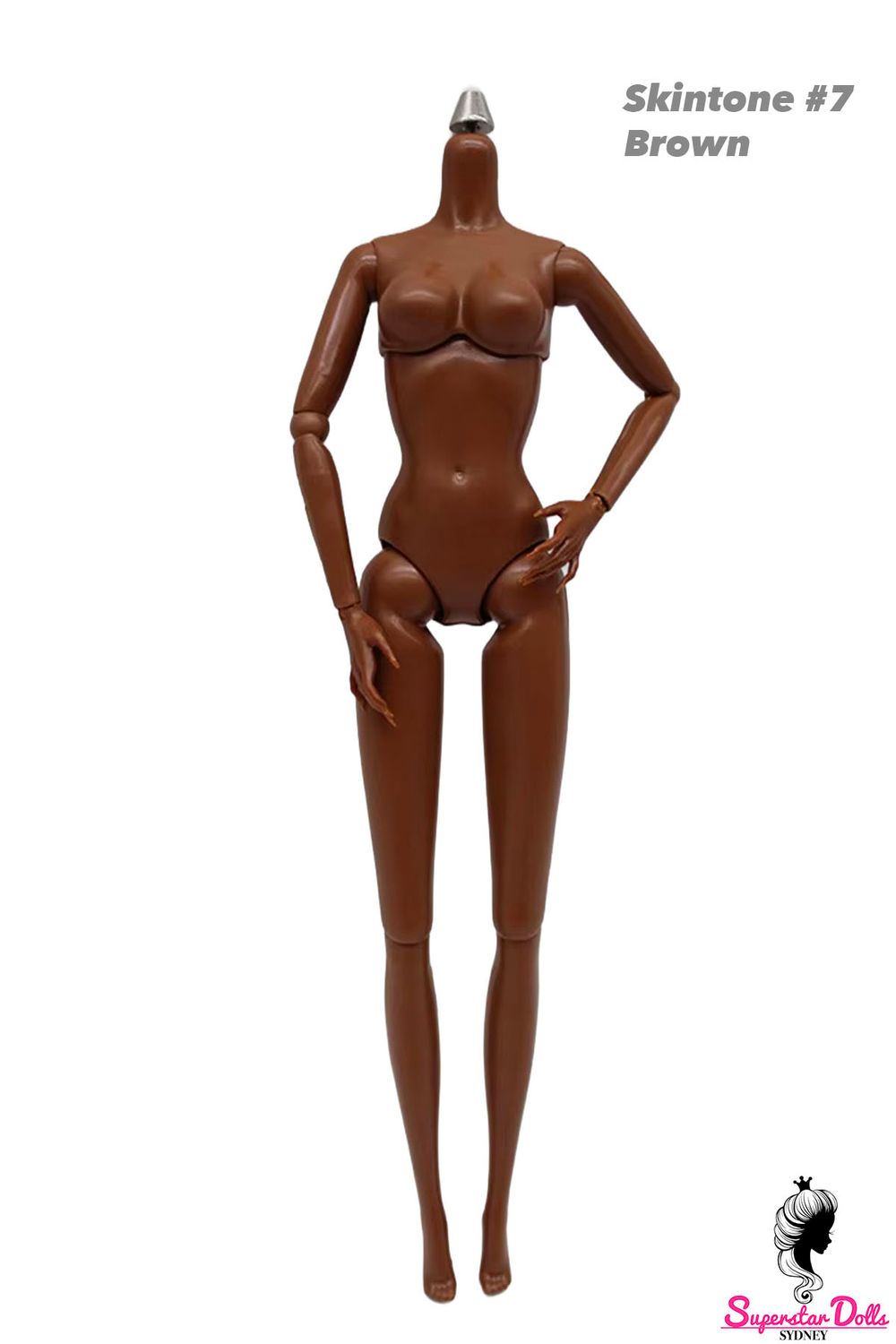 29.5cm 1/6 3rd-Gen LULY Supermodel Replacment Doll Body with Removable Joints- #7 Brown