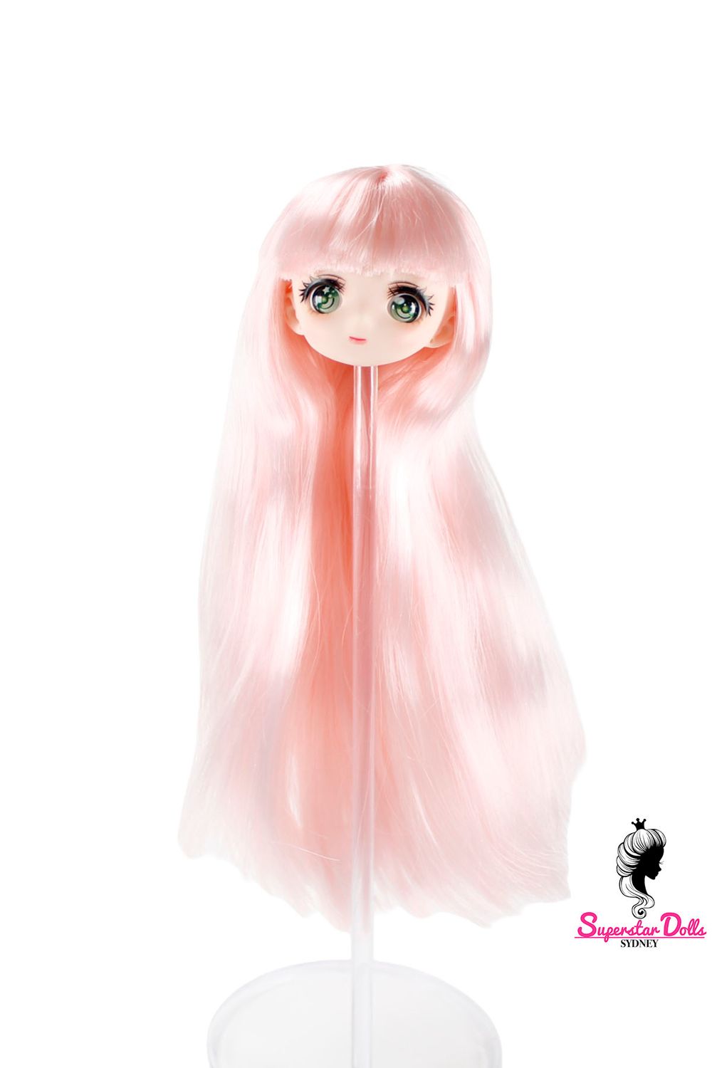 1/6 "Anime Style" Fashion Doll Head, Skin tone #1 (Ultra White)