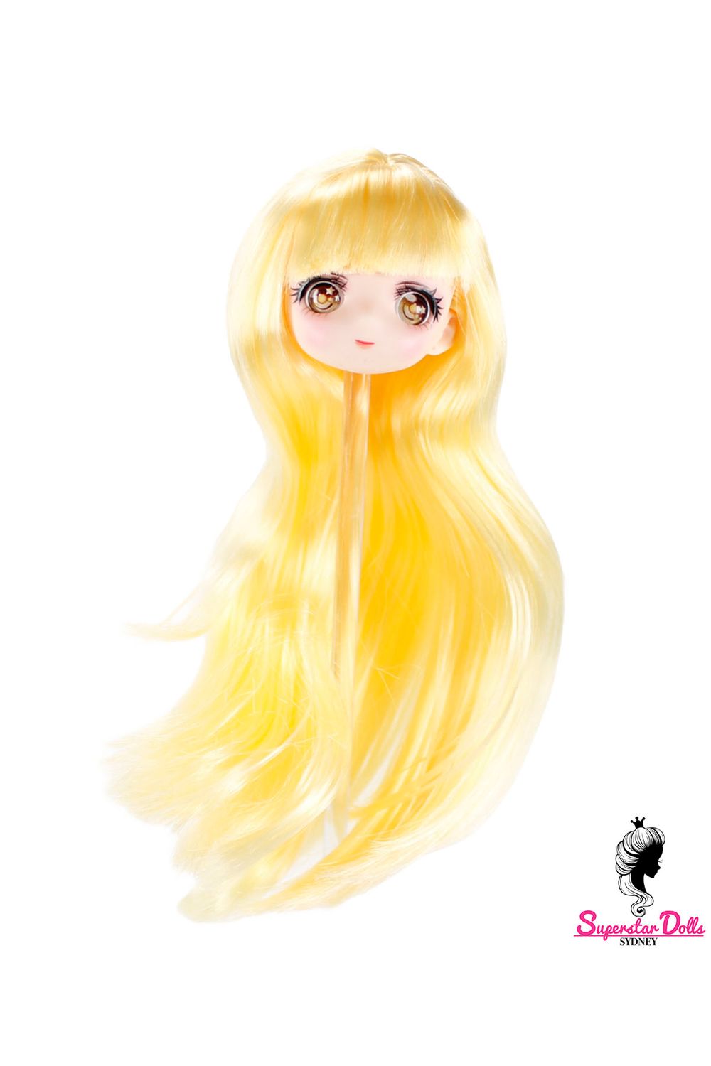 1/6 "Anime Style" Fashion Doll Head, Skin tone #1 (Ultra White)