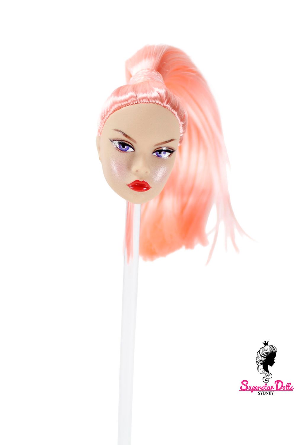 1/6 "Poppy Style" Clone Fashion Doll Head, Skin tone #2 (Pink)