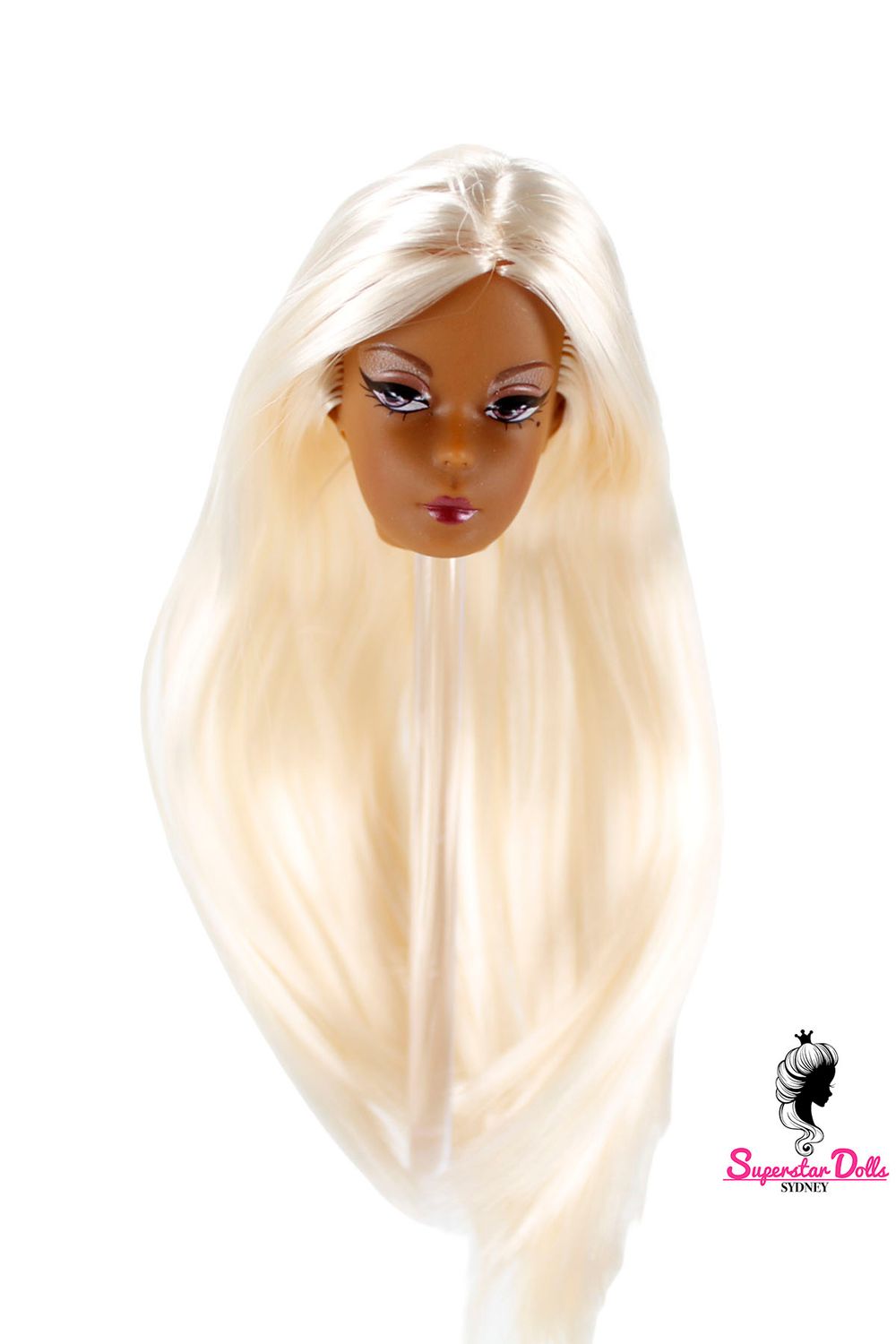 1/6 "Vintage Style" Clone Fashion Doll Head, Skin tone #4 (Brown)