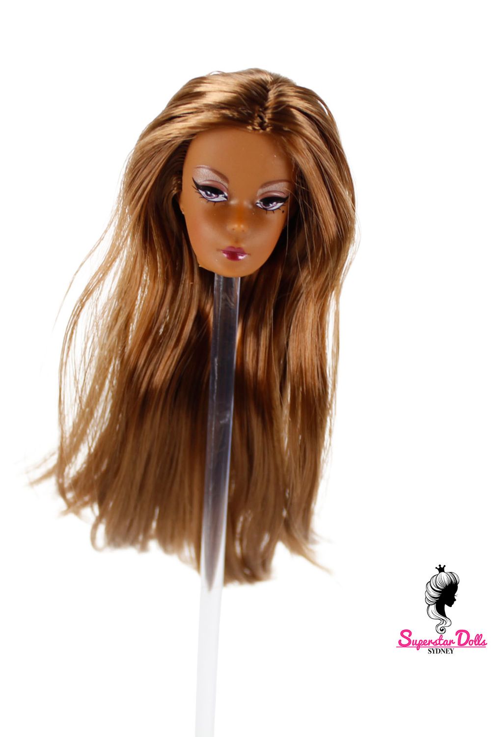 1/6 "Vintage Style" Clone Fashion Doll Head, Skin tone #4 (Brown)