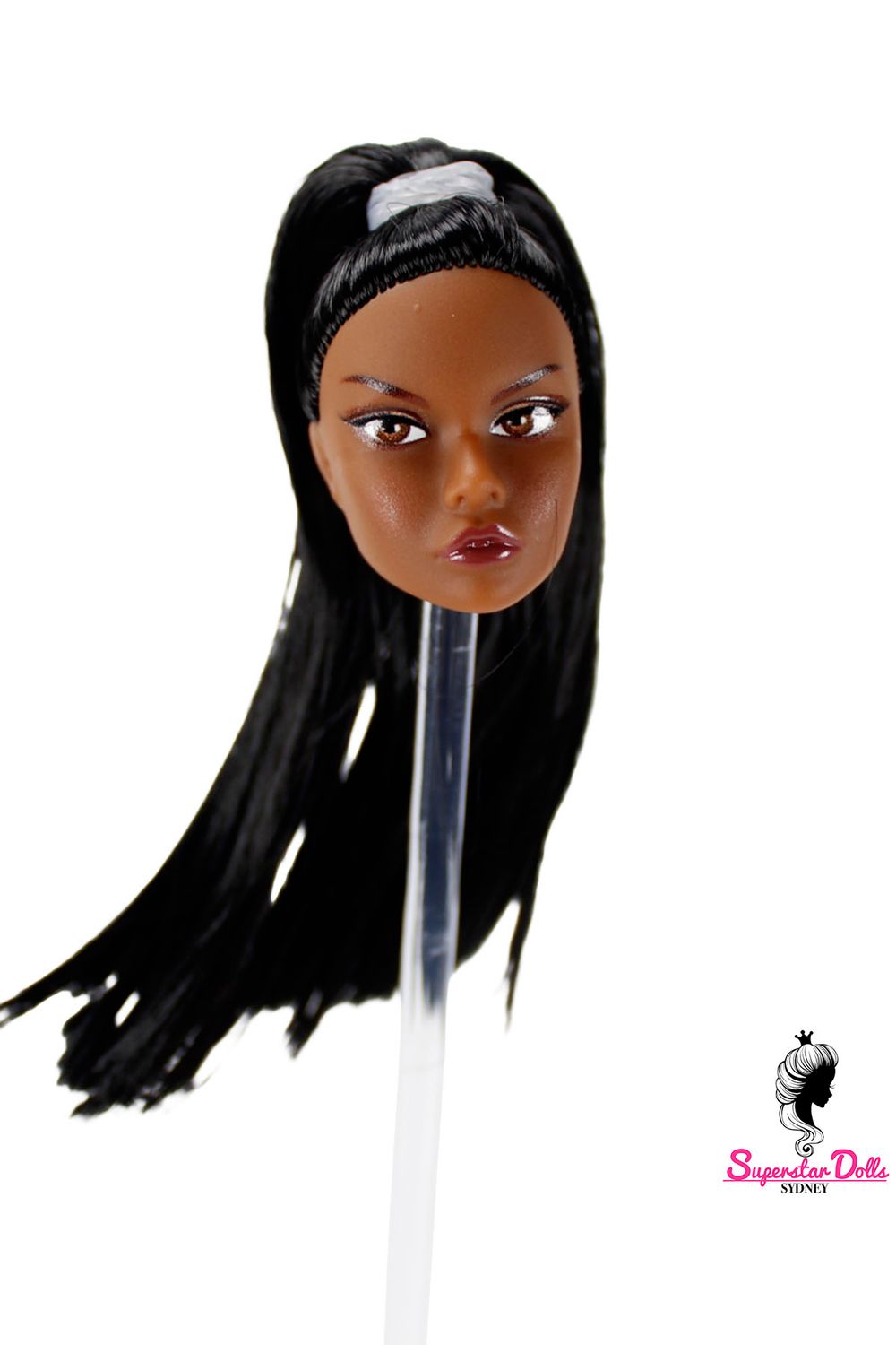 1/6 "Poppy Style" Clone Fashion Doll Head, Skin tone #4 (Brown)