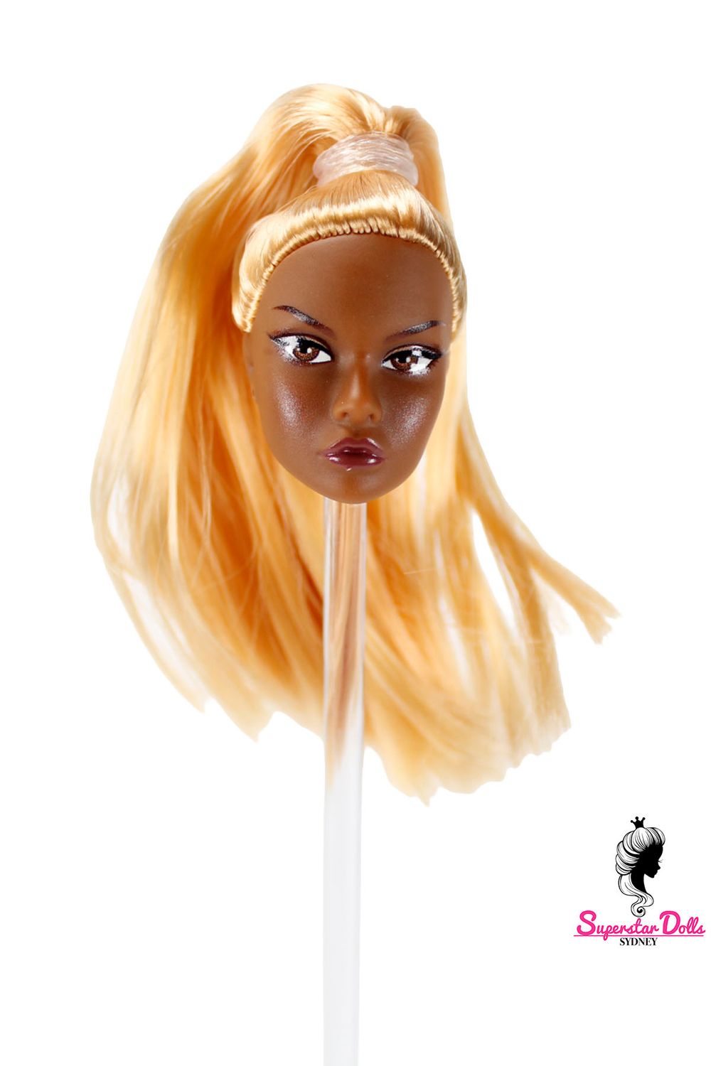 1/6 "Poppy Style" Clone Fashion Doll Head, Skin tone #4 (Brown)