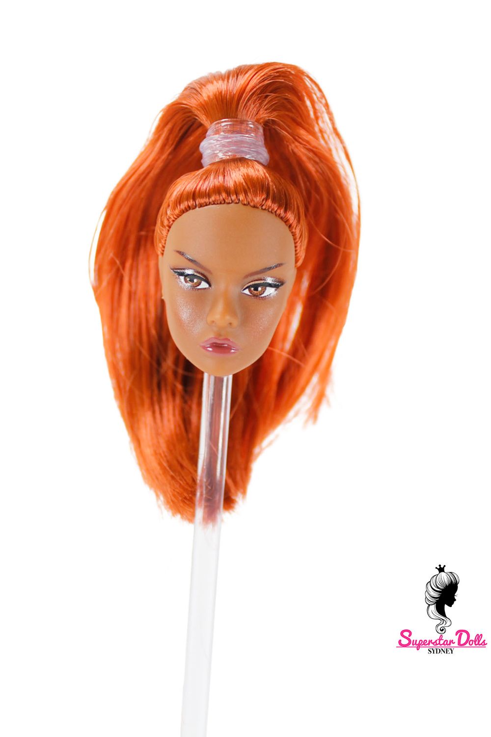1/6 "Poppy Style" Clone Fashion Doll Head, Skin tone #4 (Brown)