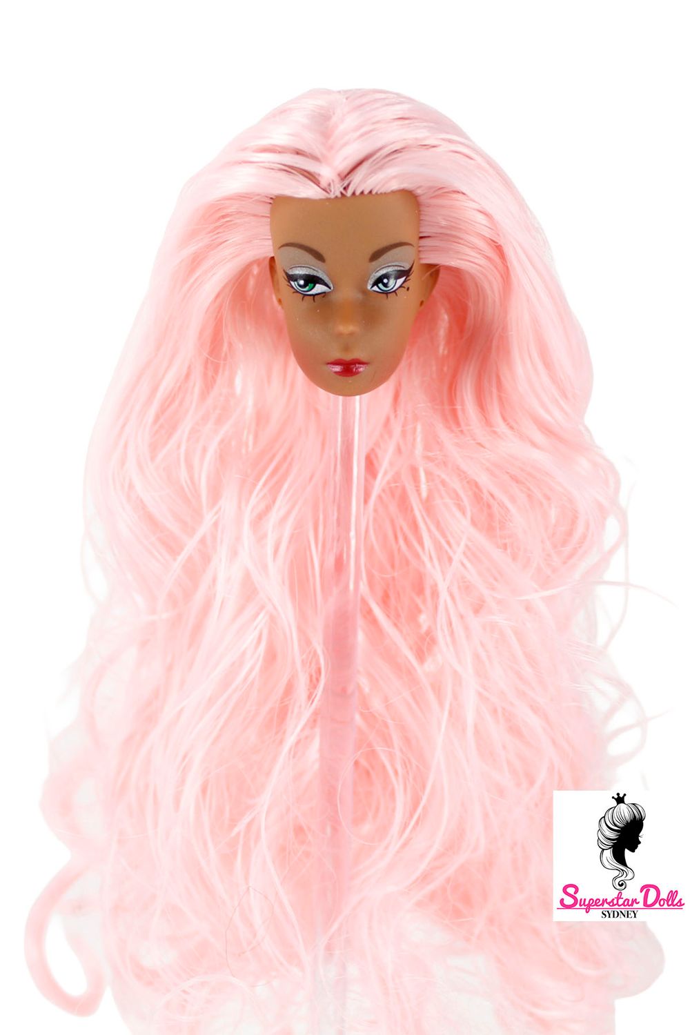 1/6 "Vintage Style" Clone Fashion Doll Head, Skin tone #4 (Brown)