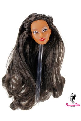 1/6 "Odile Style" Clone Fashion Doll Head, Skin tone #4 (Brown)