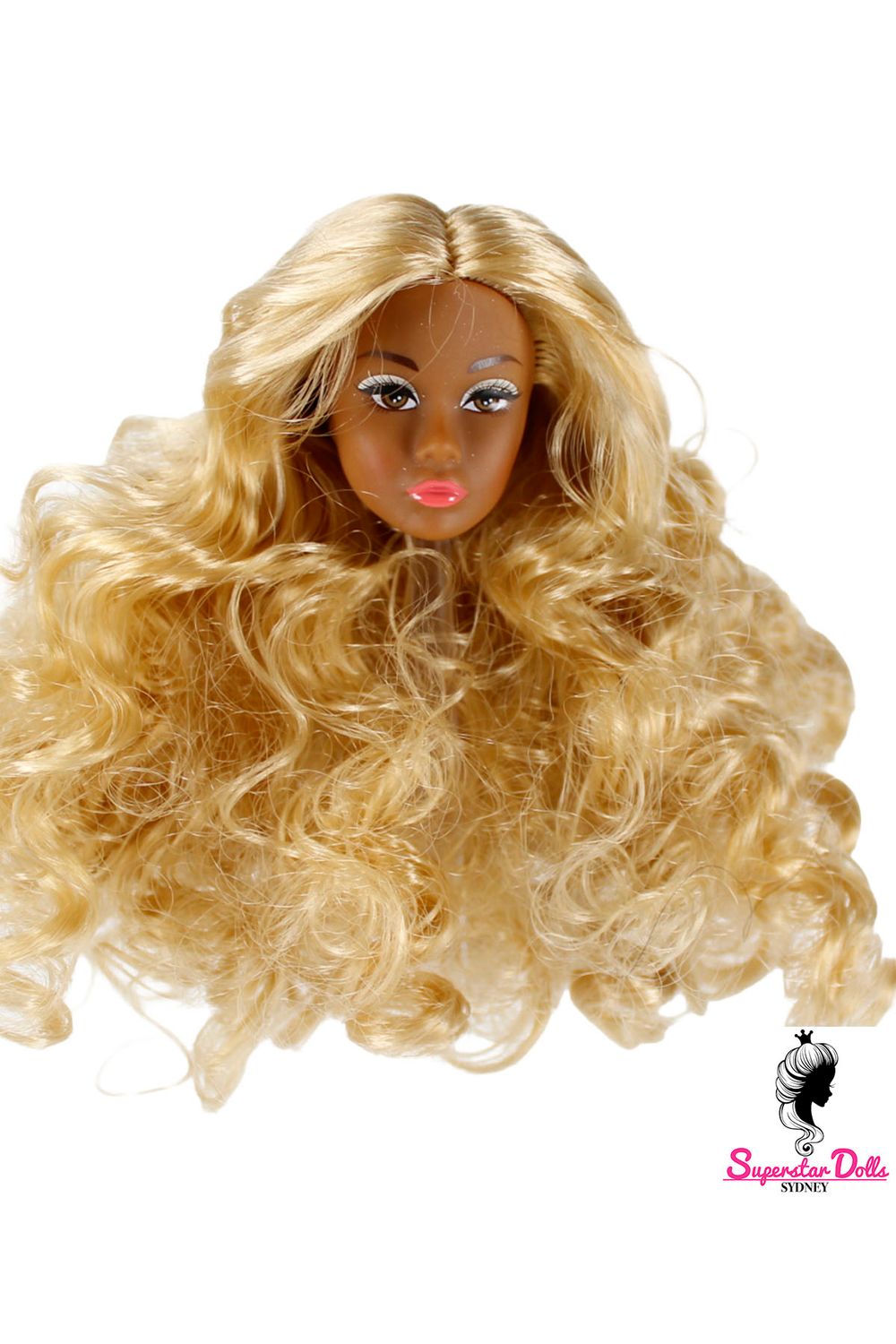 1/6 "Poppy Style" Clone Fashion Doll Head, Skin tone #4 (Brown)