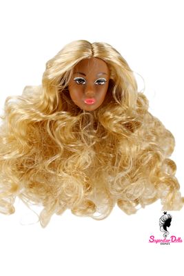 1/6 "Poppy Style" Clone Fashion Doll Head, Skin tone #4 (Brown)