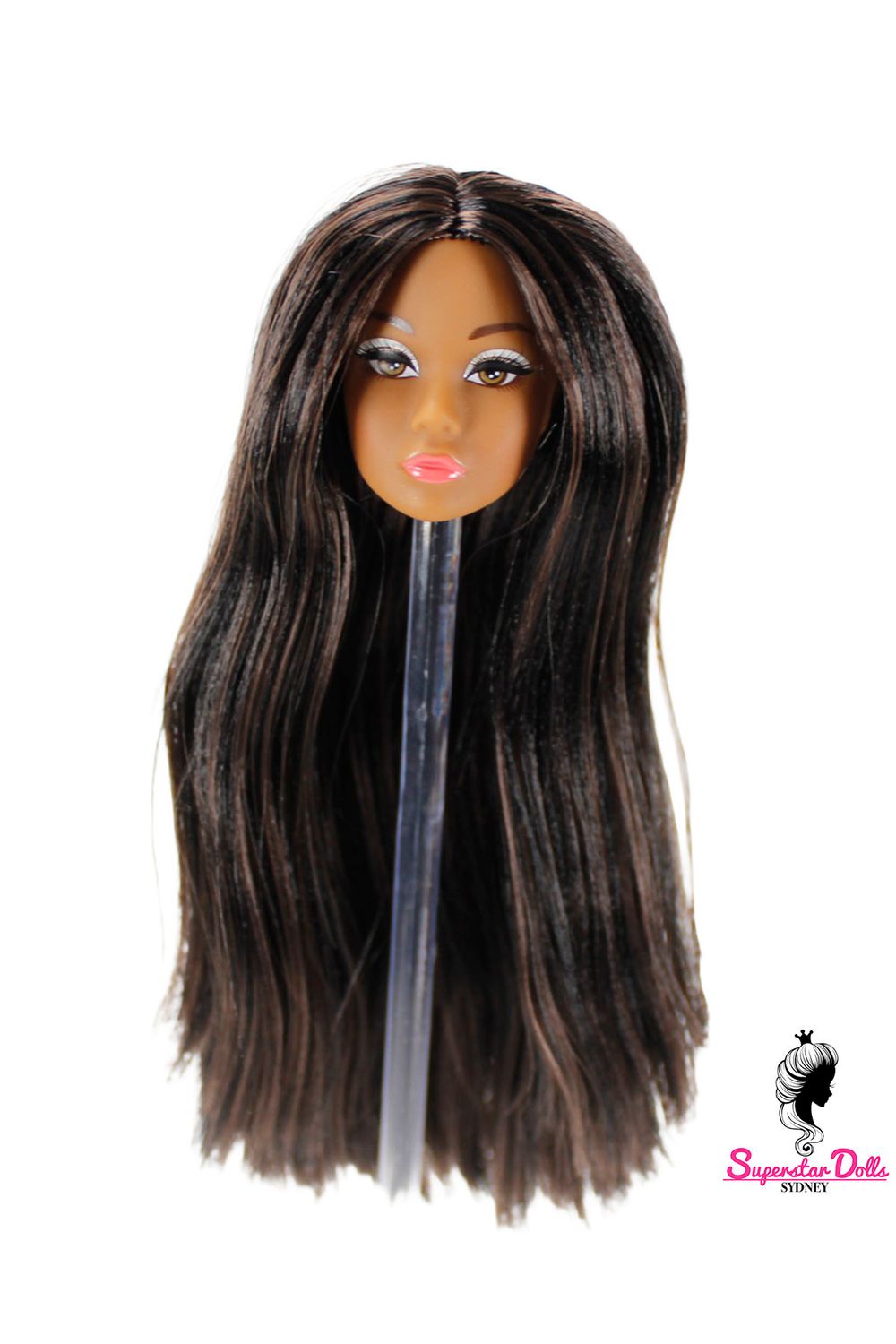 1/6 "Poppy Style" Clone Fashion Doll Head, Skin tone #4 (Brown)