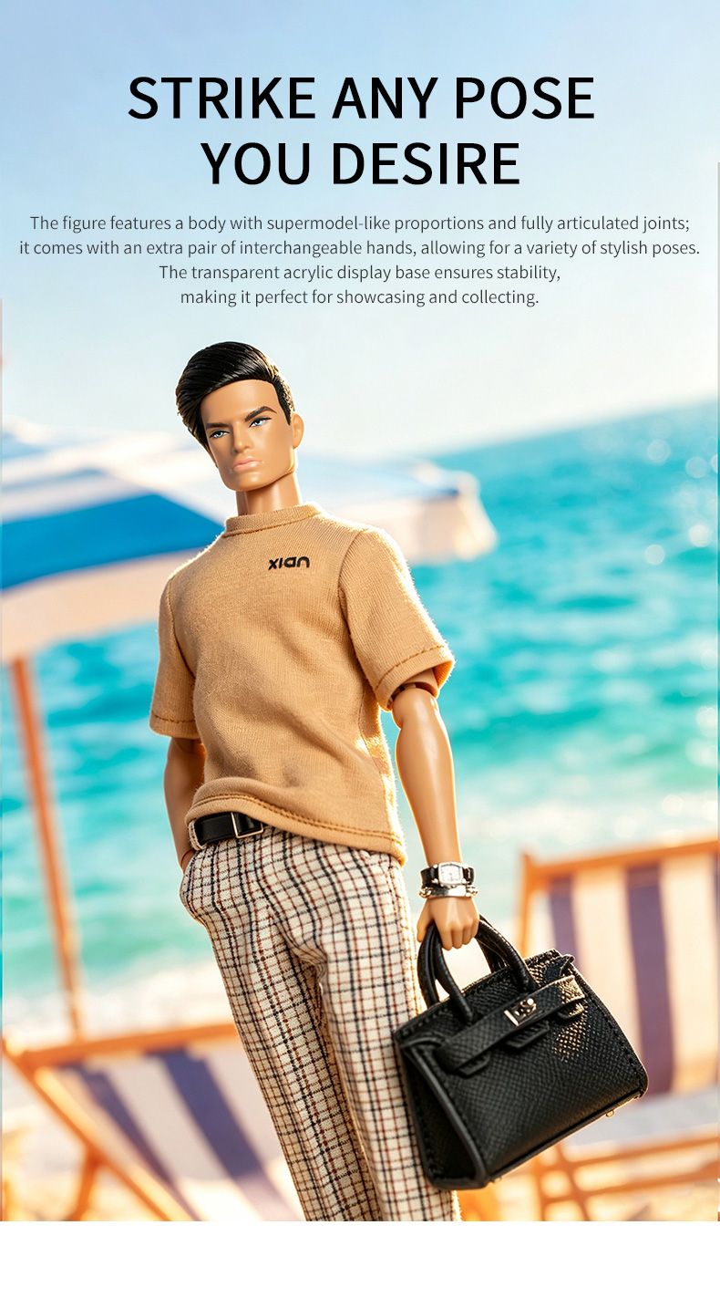 PRE-ORDER: XianXian Princess: "The Vacation Collection" David Dressed Male Fashion doll (XP-B02+Y283+P32)