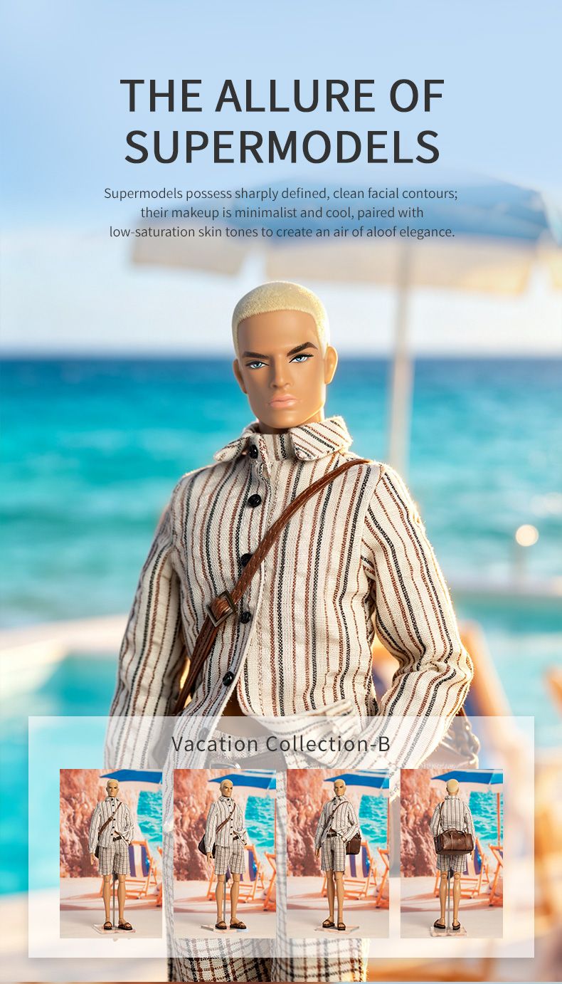 PRE-ORDER: XianXian Princess: "The Vacation Collection" David Dressed Male Fashion doll (XP-B01+Y284+P35)
