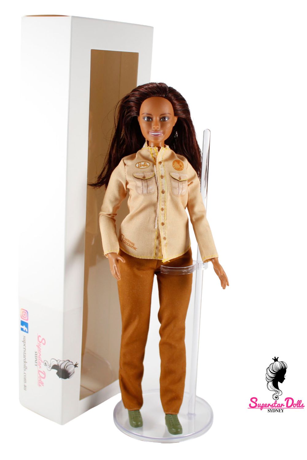 2019 "National Geographic" DE-BOXED Barbie Doll SET OF 2
