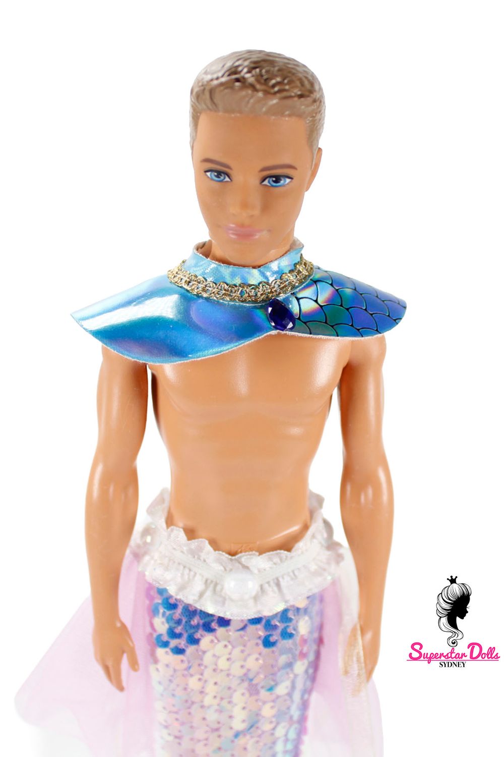 OOAK "Mystical Merman" Ken Dressed Barbie Doll