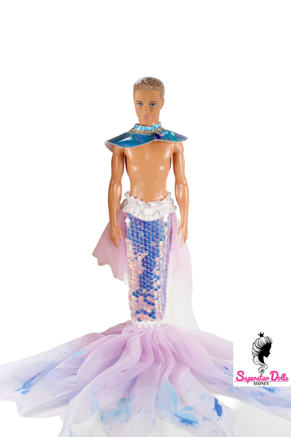 OOAK "Mystical Merman" Ken Dressed Barbie Doll